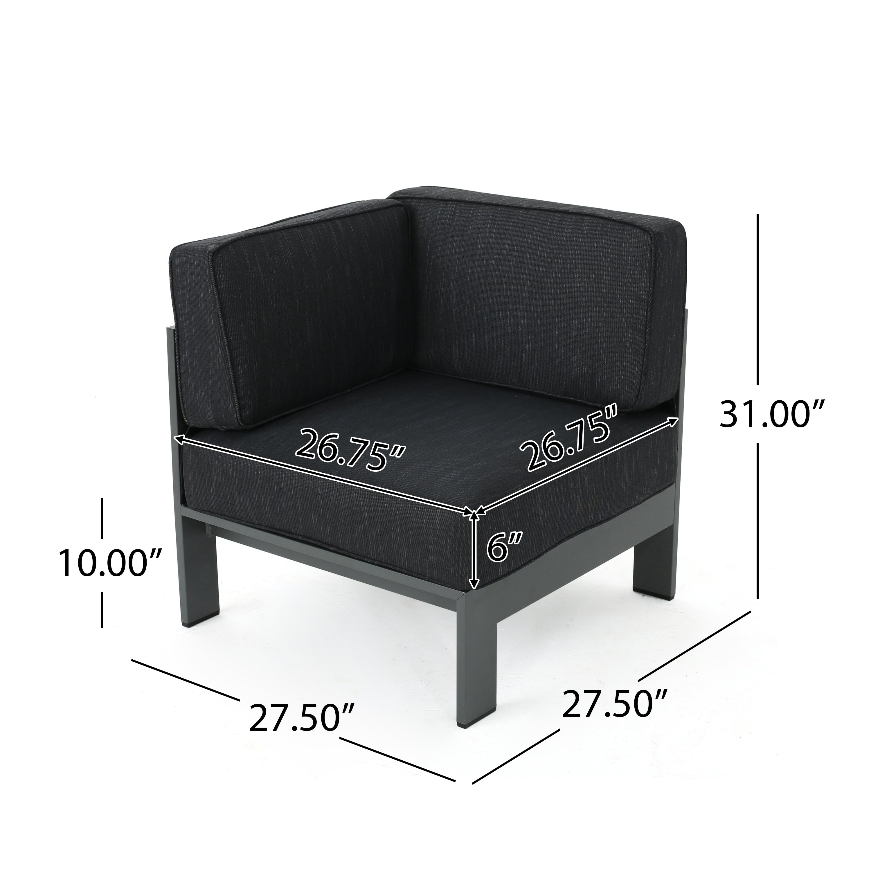 Ensemble de canapés d'extérieur en aluminium Cape Coral avec table à feu par Christopher Knight Home
