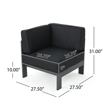 Ensemble de canapés d'extérieur en aluminium Cape Coral avec table à feu par Christopher Knight Home