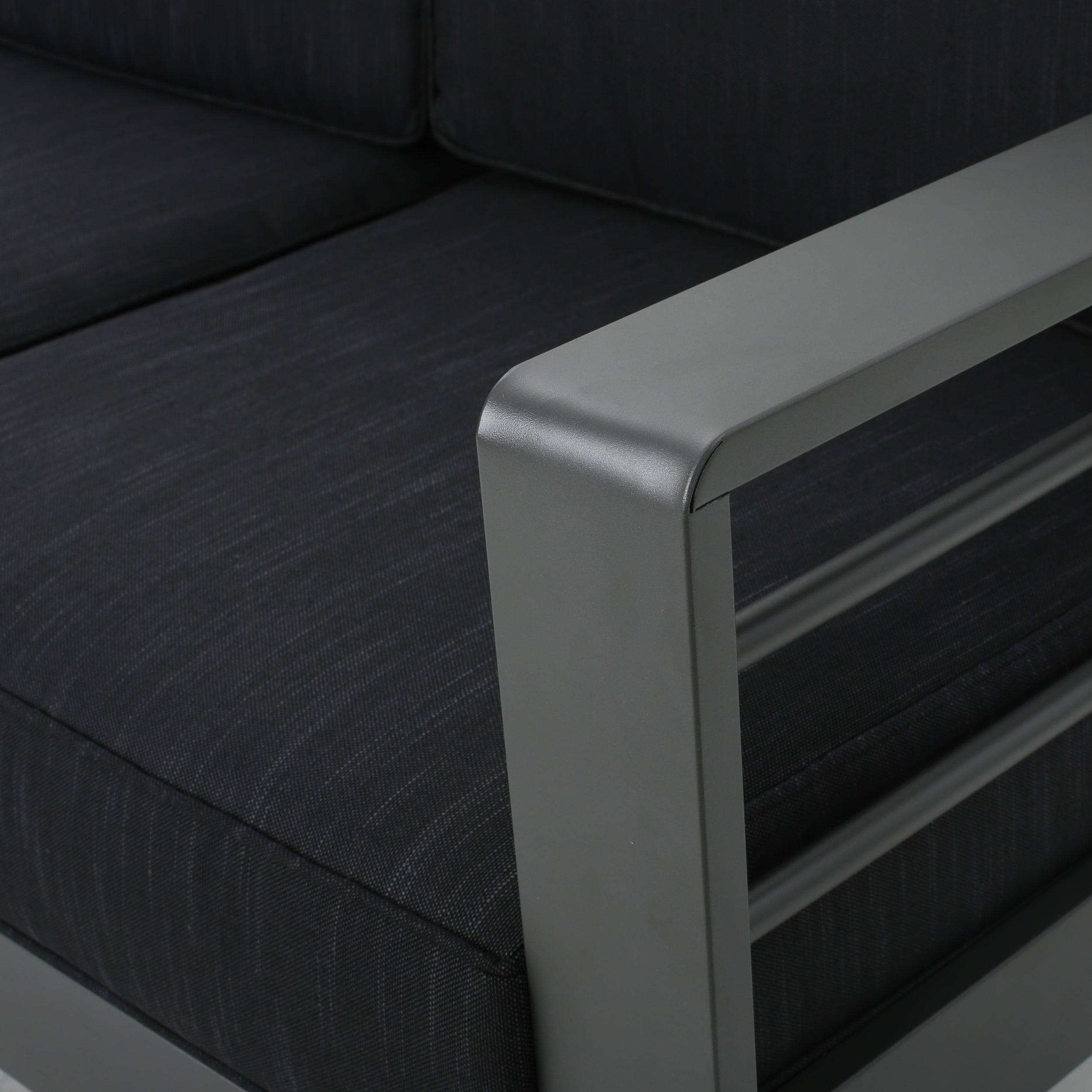 Ensemble de canapés d'extérieur en aluminium Cape Coral avec table à feu par Christopher Knight Home