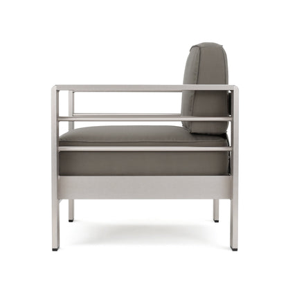 Salon de jardin Cape Coral en aluminium 3 pièces avec table en C par Christopher Knight Home
