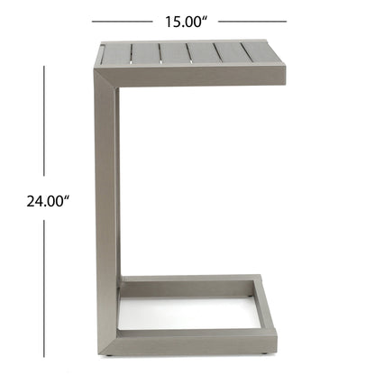 Salon de jardin Cape Coral en aluminium 3 pièces avec table en C par Christopher Knight Home