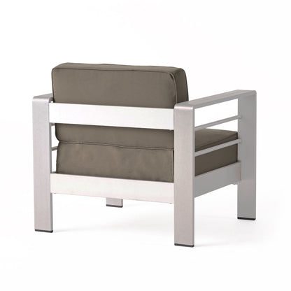 Salon de jardin Cape Coral en aluminium 3 pièces avec table en C par Christopher Knight Home
