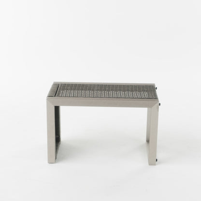 Salon de jardin Cape Coral en aluminium 3 pièces avec table en C par Christopher Knight Home