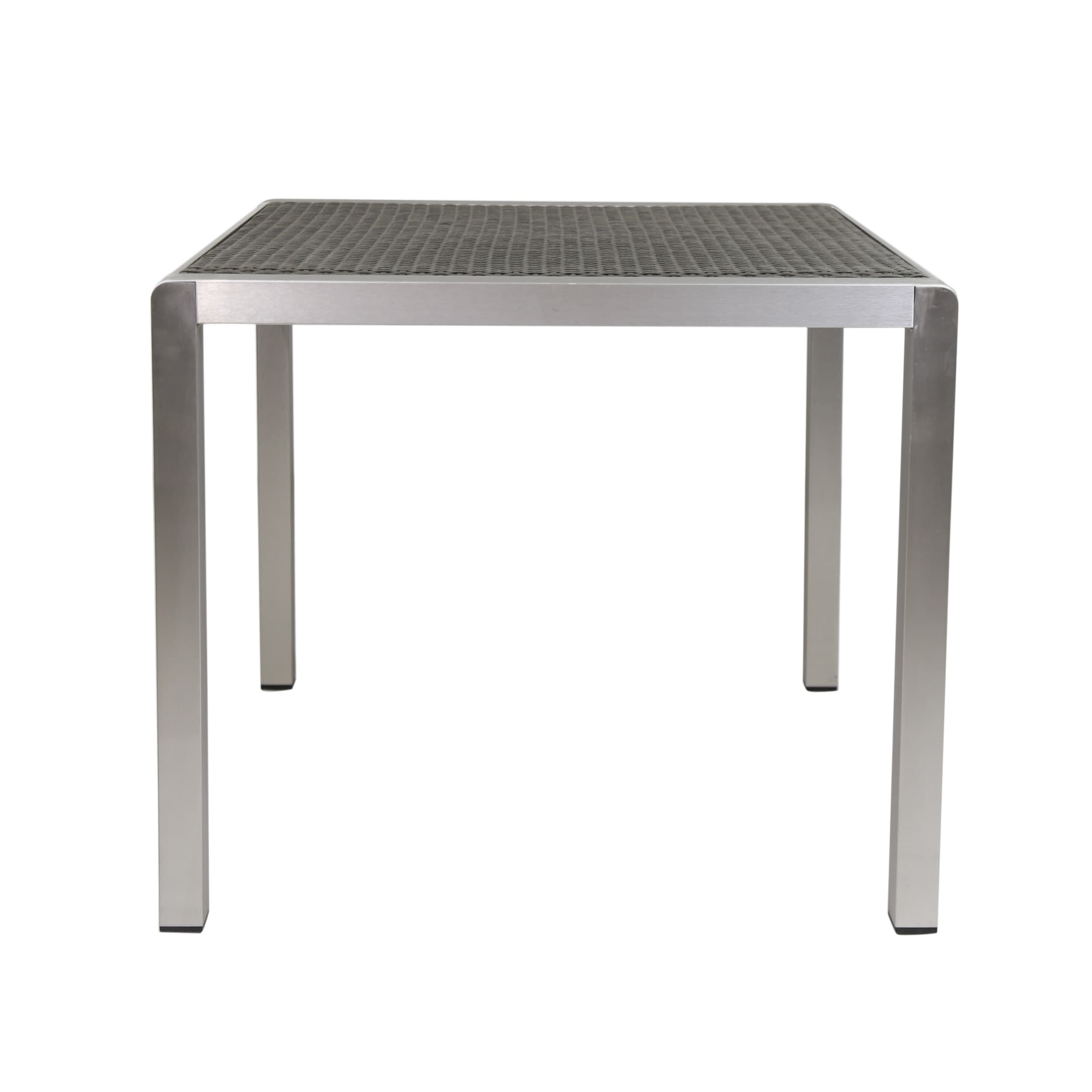 Ensemble de salle à manger d'extérieur moderne en aluminium Cape Coral, 4 places, avec plateau en osier, par Christopher Knight Home