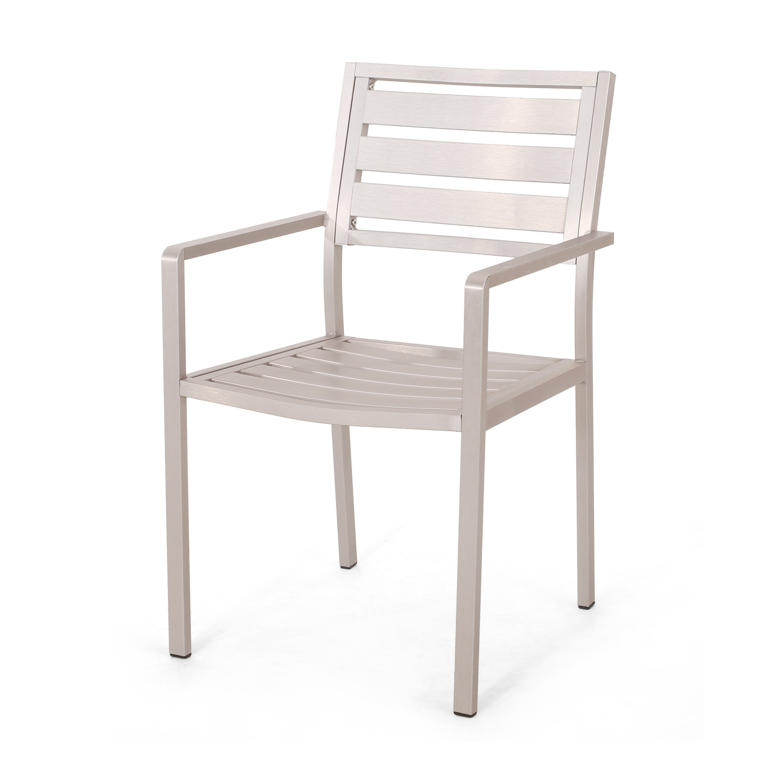 Ensemble de salle à manger d'extérieur moderne en aluminium Cape Coral, 4 places, avec plateau en osier, par Christopher Knight Home