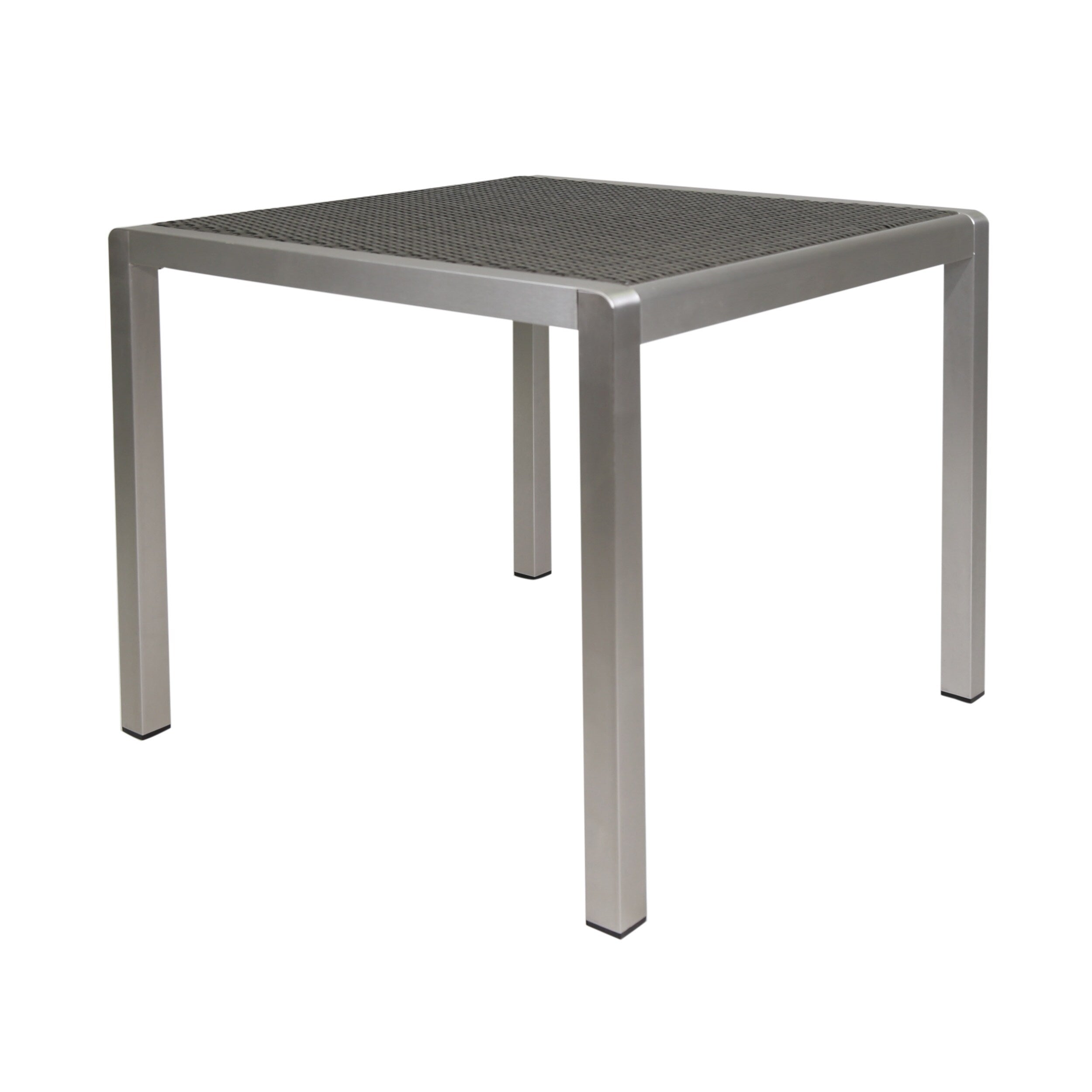 Ensemble de salle à manger d'extérieur moderne en aluminium Cape Coral, 4 places, avec plateau en osier, par Christopher Knight Home