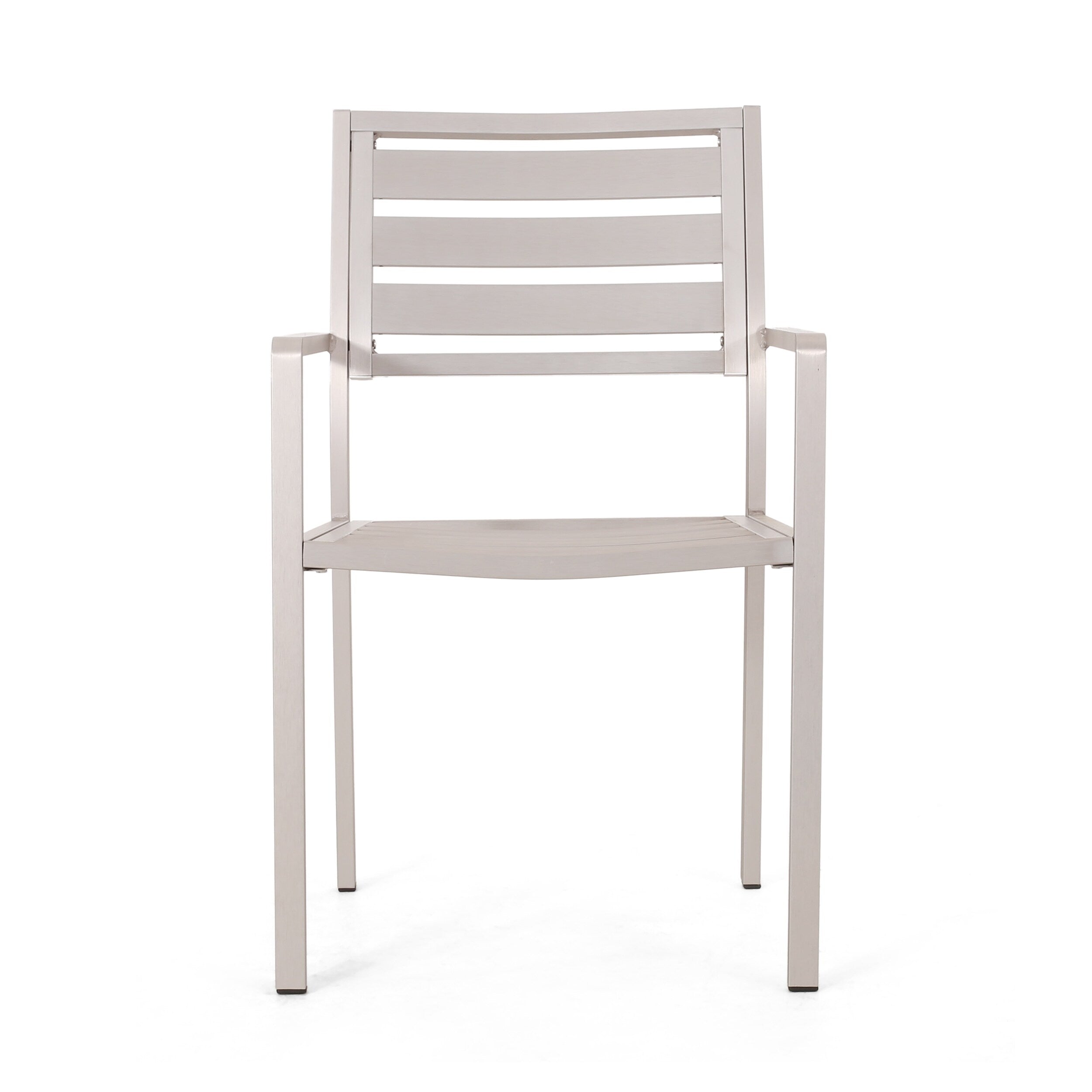 Ensemble de salle à manger d'extérieur moderne en aluminium Cape Coral, 4 places, avec plateau en osier, par Christopher Knight Home