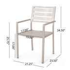 Ensemble de salle à manger d'extérieur moderne en aluminium Cape Coral, 4 places, avec plateau en osier, par Christopher Knight Home
