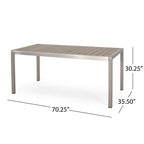 Ensemble de salle à manger d'extérieur moderne en aluminium Cape Coral 6 places avec banc par Christopher Knight Home