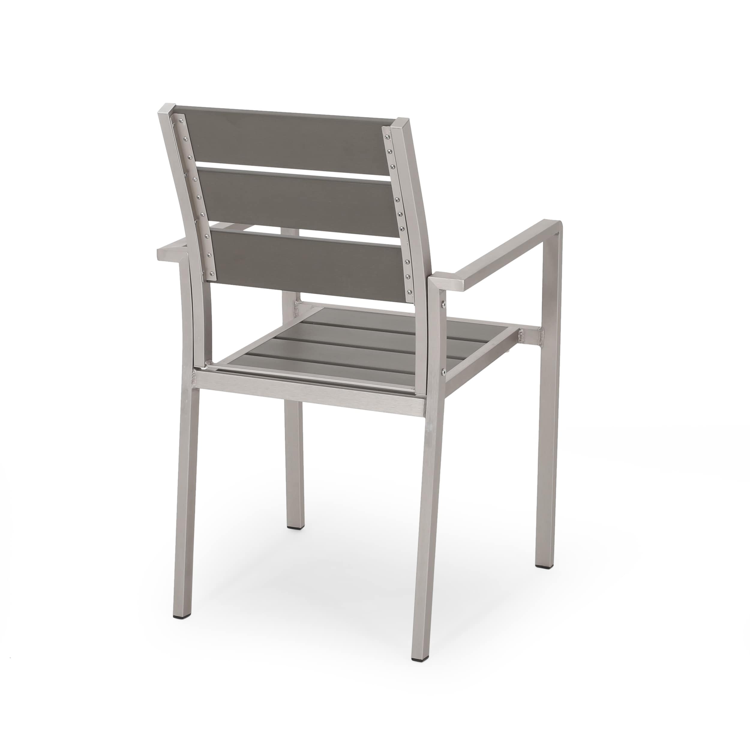Ensemble de salle à manger d'extérieur moderne en aluminium Cape Coral 6 places avec banc par Christopher Knight Home
