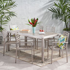 Ensemble de salle à manger d'extérieur 6 places en aluminium Cape Coral par Christopher Knight Home