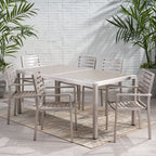 Ensemble de salle à manger d'extérieur 6 places en aluminium Cape Coral par Christopher Knight Home