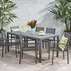 Ensemble de salle à manger d'extérieur 6 places en aluminium Cape Coral par Christopher Knight Home