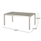 Ensemble table et banc de pique-nique d'extérieur en imitation bois et aluminium Cape Coral par Christopher Knight Home
