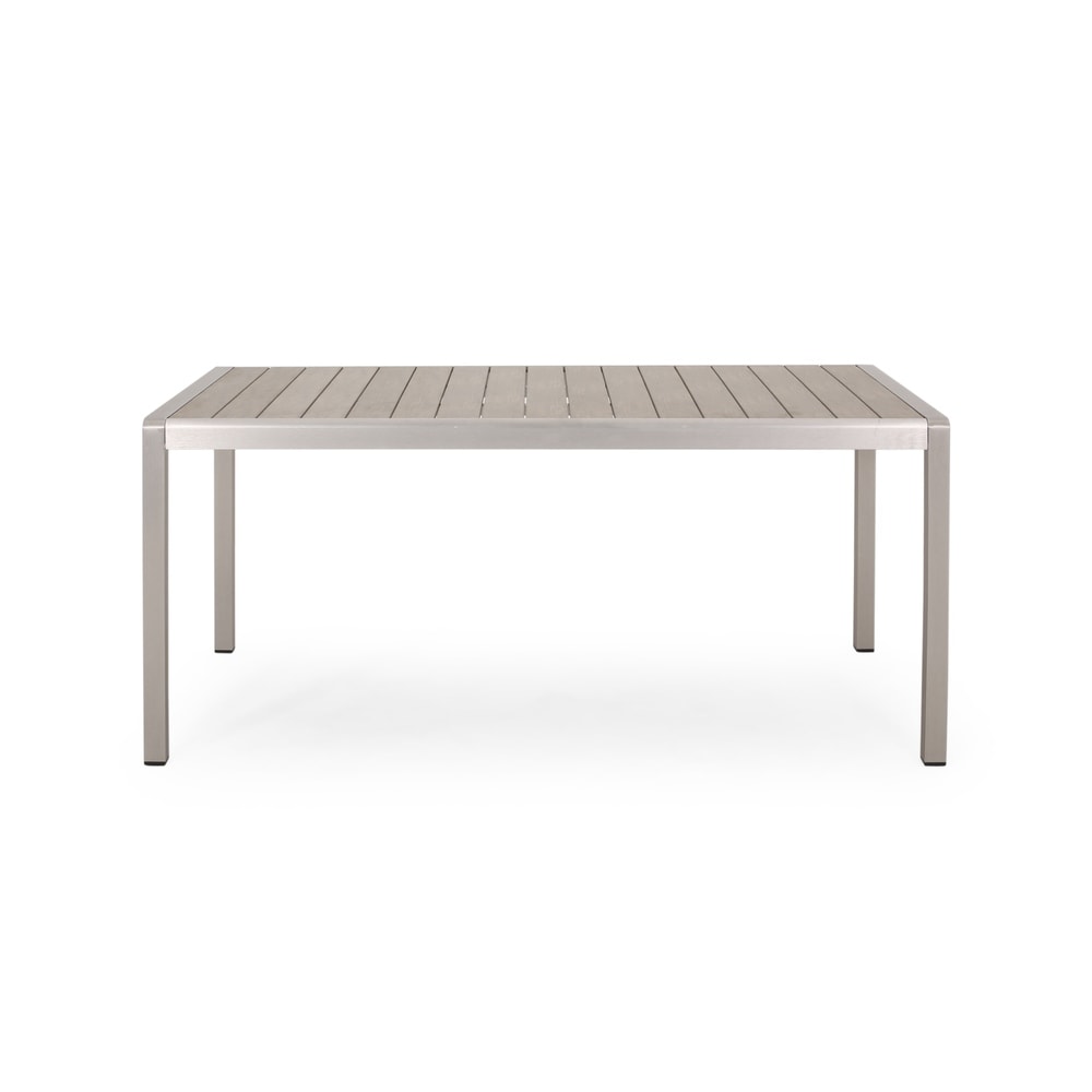 Ensemble table et banc de pique-nique d'extérieur en imitation bois et aluminium Cape Coral par Christopher Knight Home
