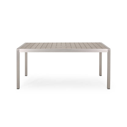 Ensemble table et banc de pique-nique d'extérieur en imitation bois et aluminium Cape Coral par Christopher Knight Home