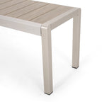 Ensemble table et banc de pique-nique d'extérieur en imitation bois et aluminium Cape Coral par Christopher Knight Home