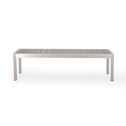 Ensemble table et banc de pique-nique d'extérieur en imitation bois et aluminium Cape Coral par Christopher Knight Home