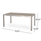 Ensemble table et banc de pique-nique d'extérieur en imitation bois et aluminium Cape Coral par Christopher Knight Home