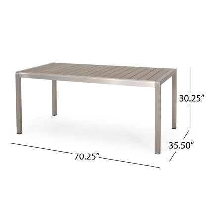 Ensemble table et banc de pique-nique d'extérieur en imitation bois et aluminium Cape Coral par Christopher Knight Home