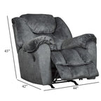 Fauteuil inclinable à bascule manuel Capen, coussin en polyester gris granit