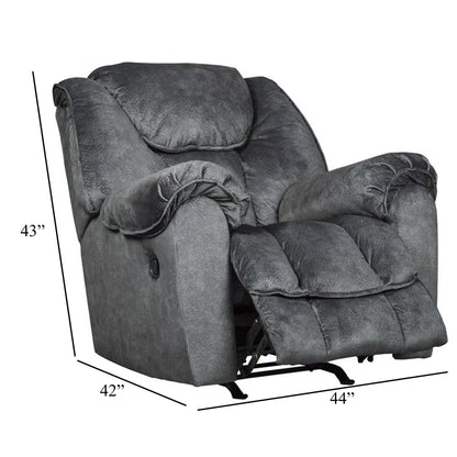 Fauteuil inclinable à bascule manuel Capen, coussin en polyester gris granit