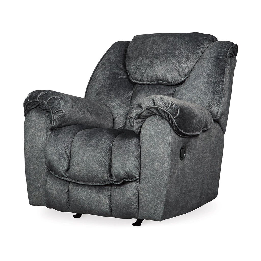 Fauteuil inclinable à bascule manuel Capen, coussin en polyester gris granit