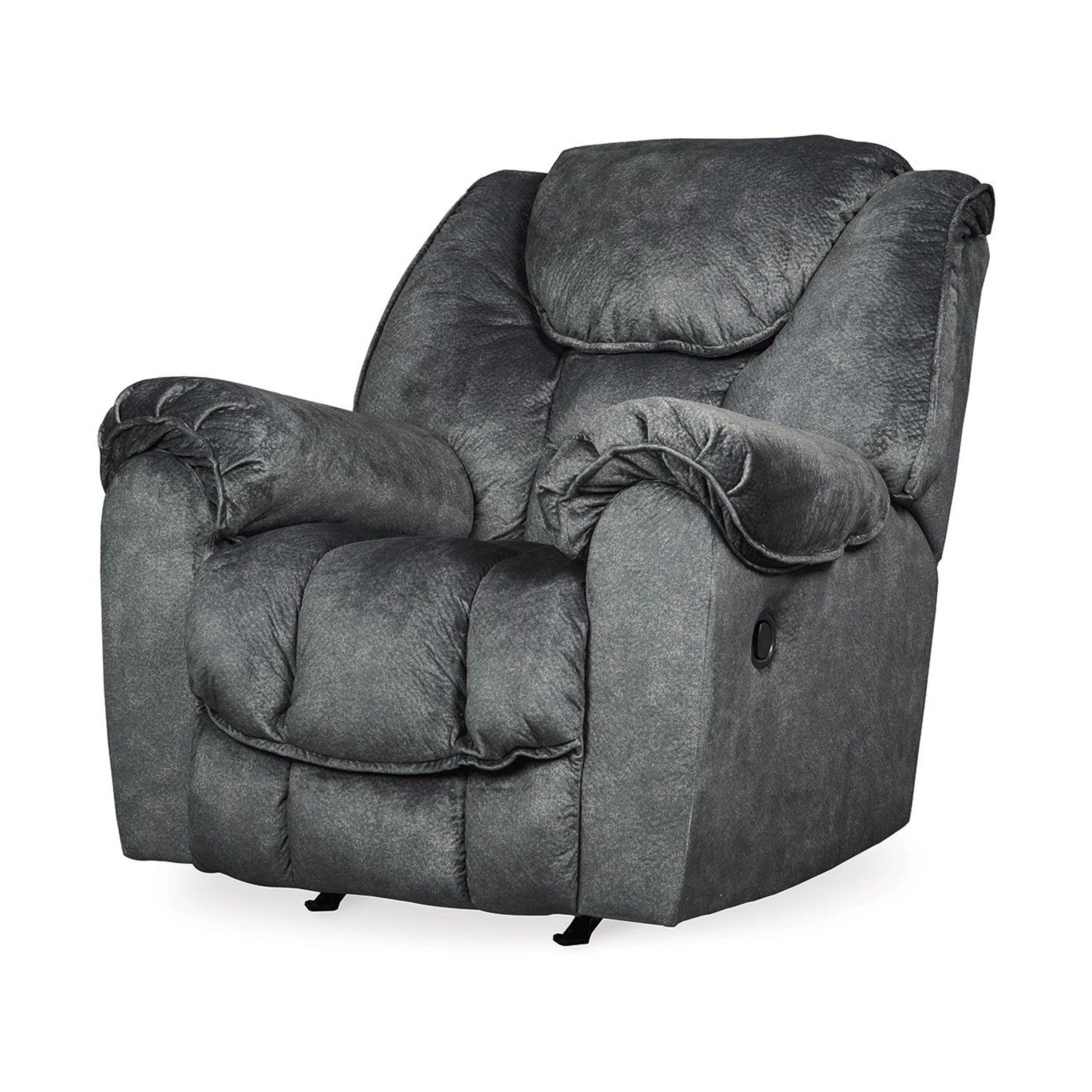 Fauteuil inclinable à bascule manuel Capen, coussin en polyester gris granit