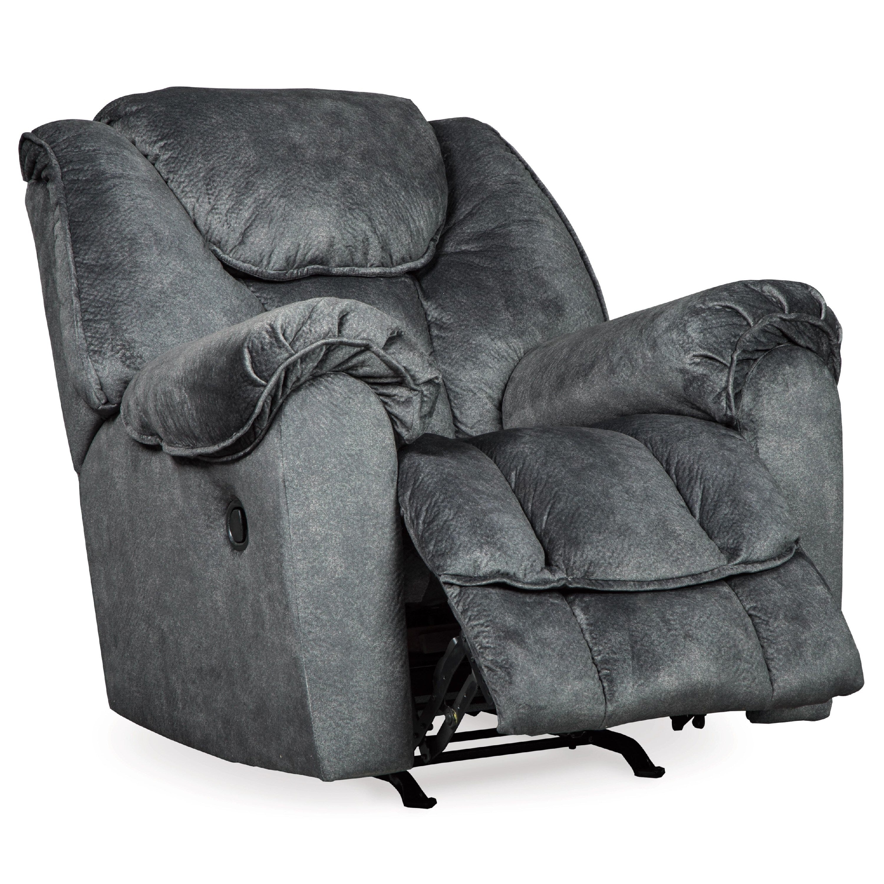 Fauteuil inclinable à bascule manuel Capen, coussin en polyester gris granit