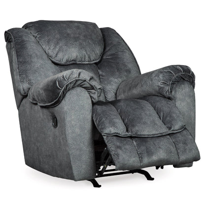Fauteuil inclinable à bascule manuel Capen, coussin en polyester gris granit