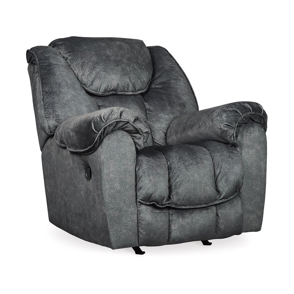 Fauteuil inclinable à bascule manuel Capen, coussin en polyester gris granit