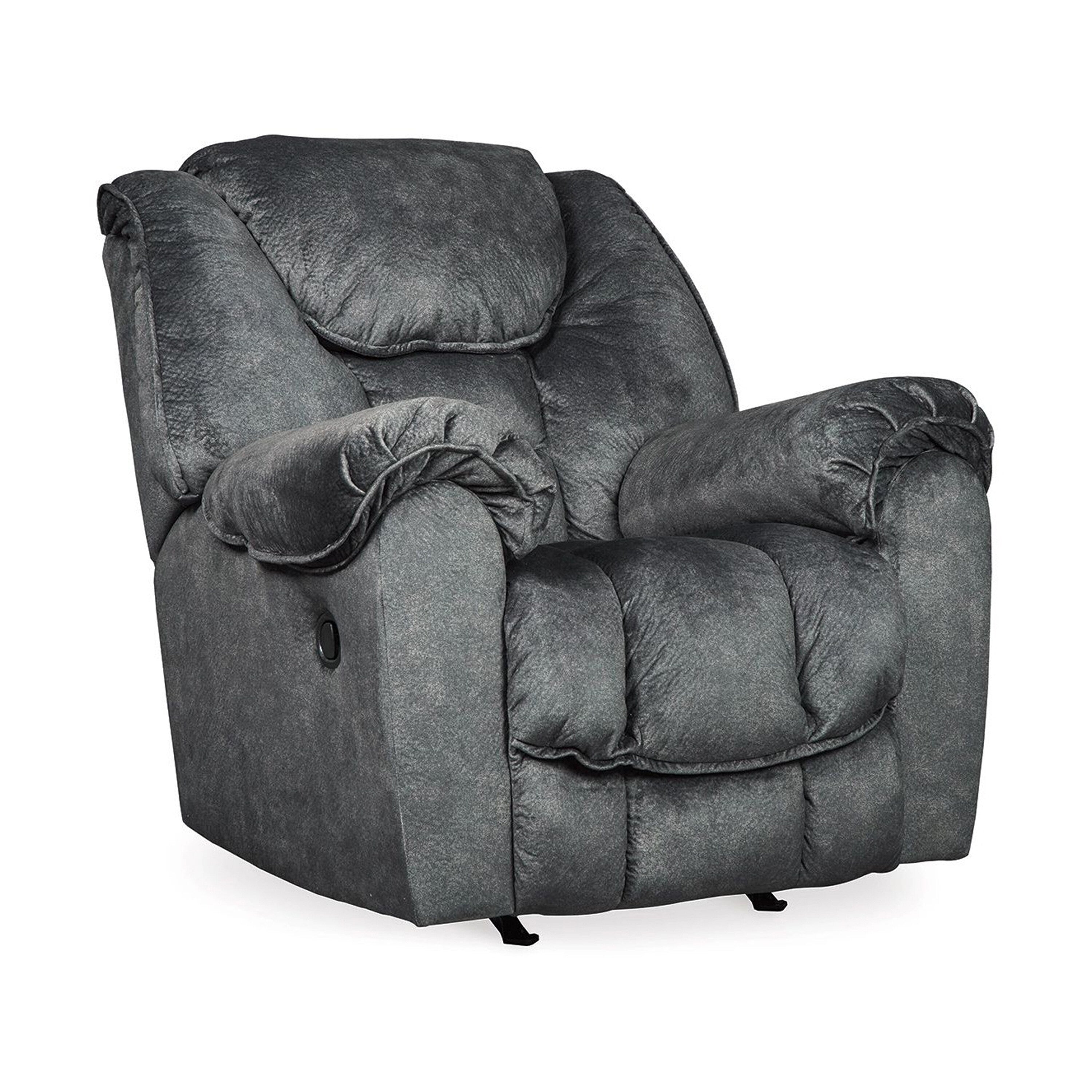 Fauteuil inclinable à bascule manuel Capen, coussin en polyester gris granit