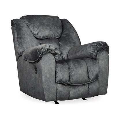 Fauteuil inclinable à bascule manuel Capen, coussin en polyester gris granit