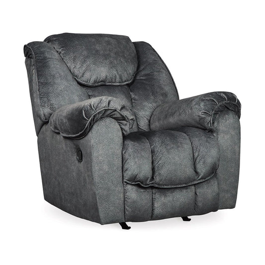 Fauteuil inclinable à bascule manuel Capen, coussin en polyester gris granit