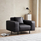 Fauteuil en cuir beige noble