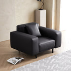 Fauteuil en cuir beige noble