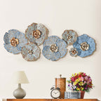 Décoration murale en métal multicolore effet vieilli avec motif floral Carbon Loft
