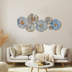 Décoration murale en métal multicolore effet vieilli avec motif floral Carbon Loft