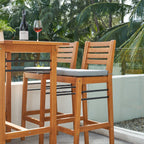 Table de bar et chaises de terrasse en bois Carlton Honey