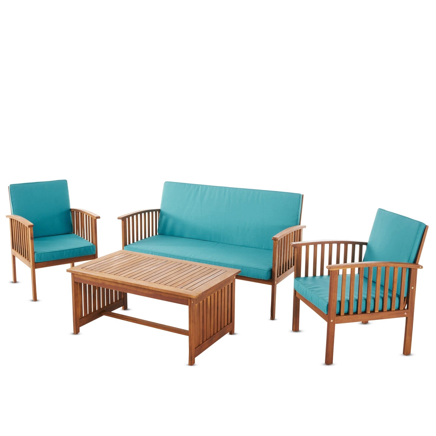 Ensemble de canapés d'extérieur Carolina 4 pièces en acacia Christopher Knight Home - Sièges de patio élégants et confortables
