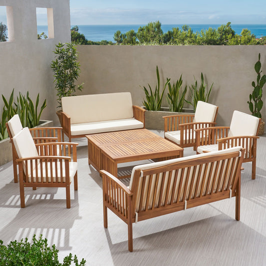 Ensemble de canapés d'extérieur Carolina Acacia 8 pièces par Christopher Knight Home