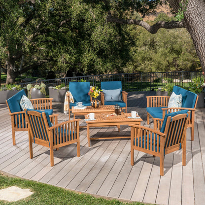 Ensemble de canapés d'extérieur Carolina Acacia 8 pièces par Christopher Knight Home