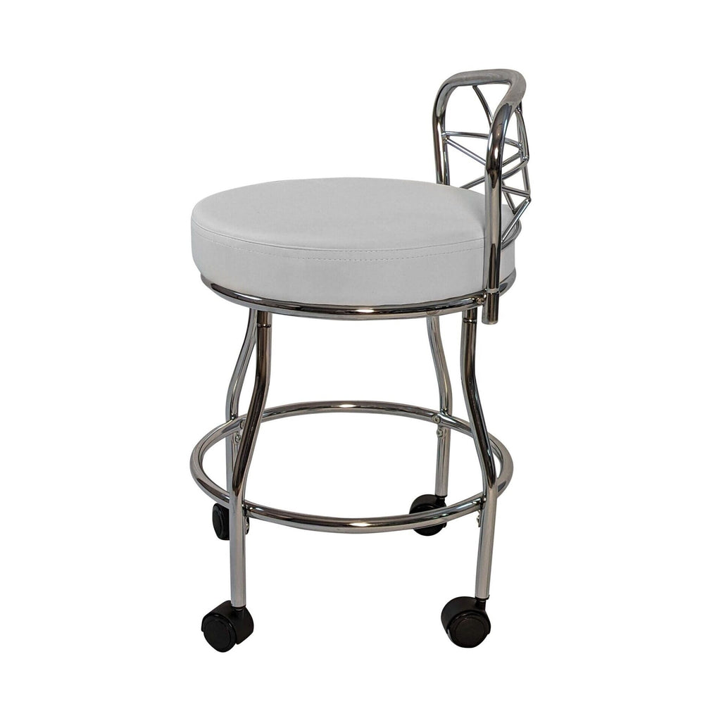 Tabouret de coiffeuse Diana à dossier en X avec roulettes Carolina Living