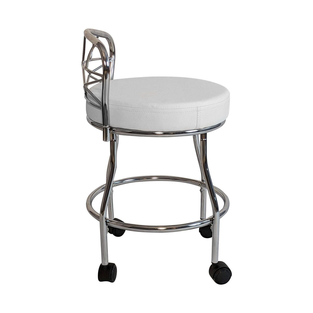 Tabouret de coiffeuse Diana à dossier en X avec roulettes Carolina Living