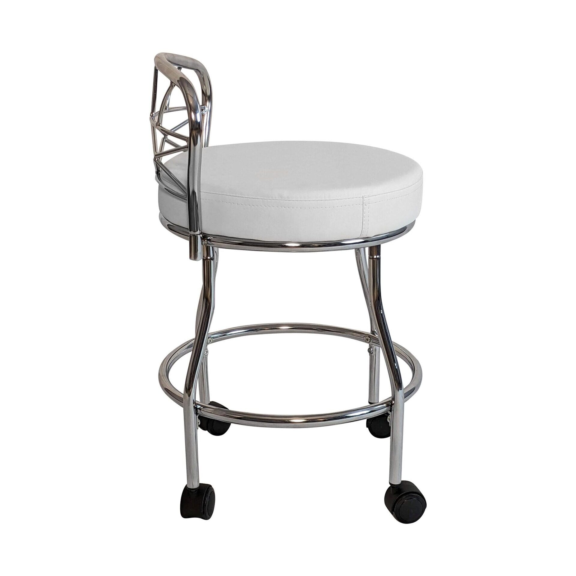 Tabouret de coiffeuse Diana à dossier en X avec roulettes Carolina Living