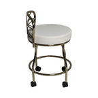 Tabouret de coiffeuse Diana à dossier en X avec roulettes Carolina Living