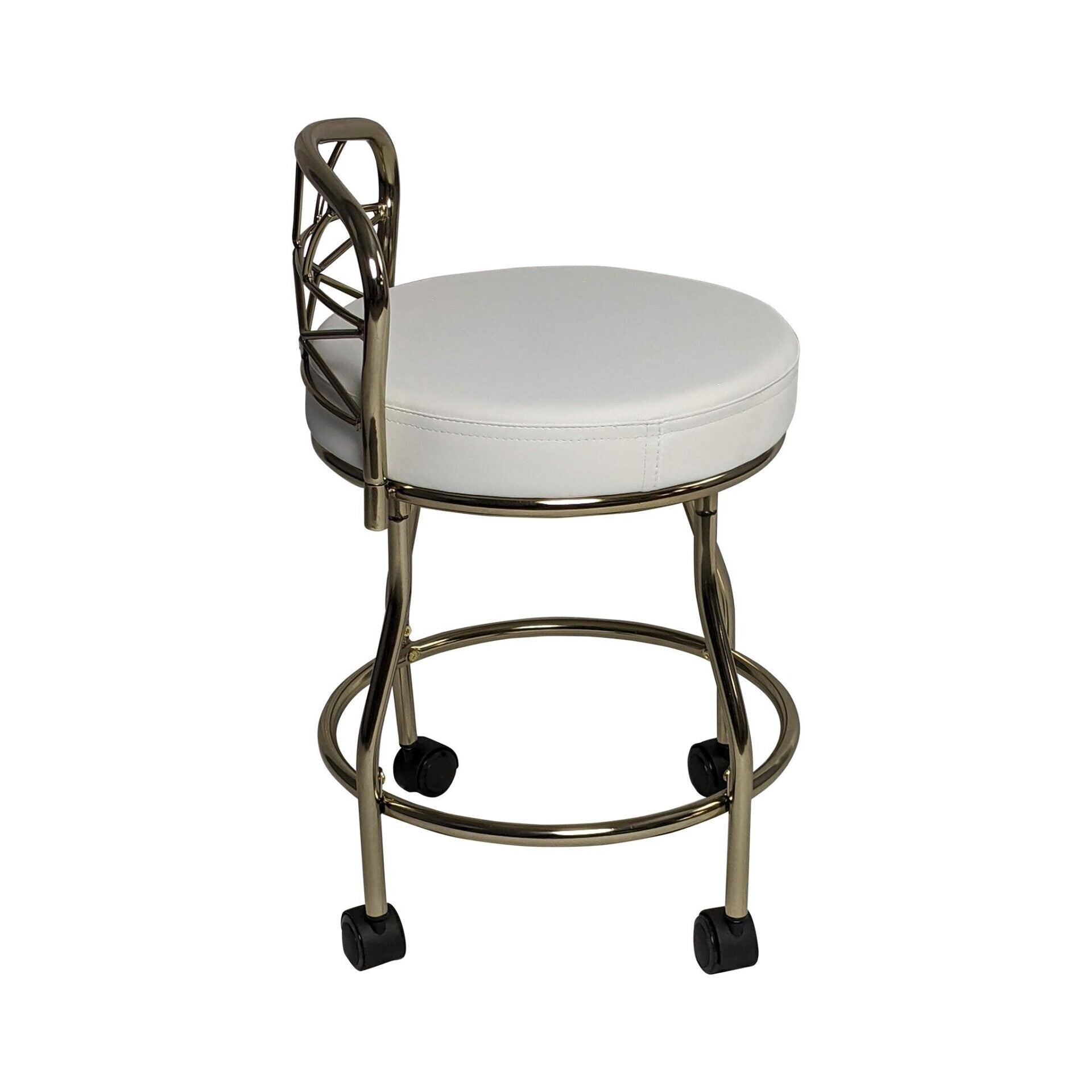 Tabouret de coiffeuse Diana à dossier en X avec roulettes Carolina Living