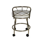 Tabouret de coiffeuse Diana à dossier en X avec roulettes Carolina Living