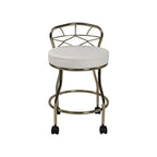 Tabouret de coiffeuse Diana à dossier en X avec roulettes Carolina Living