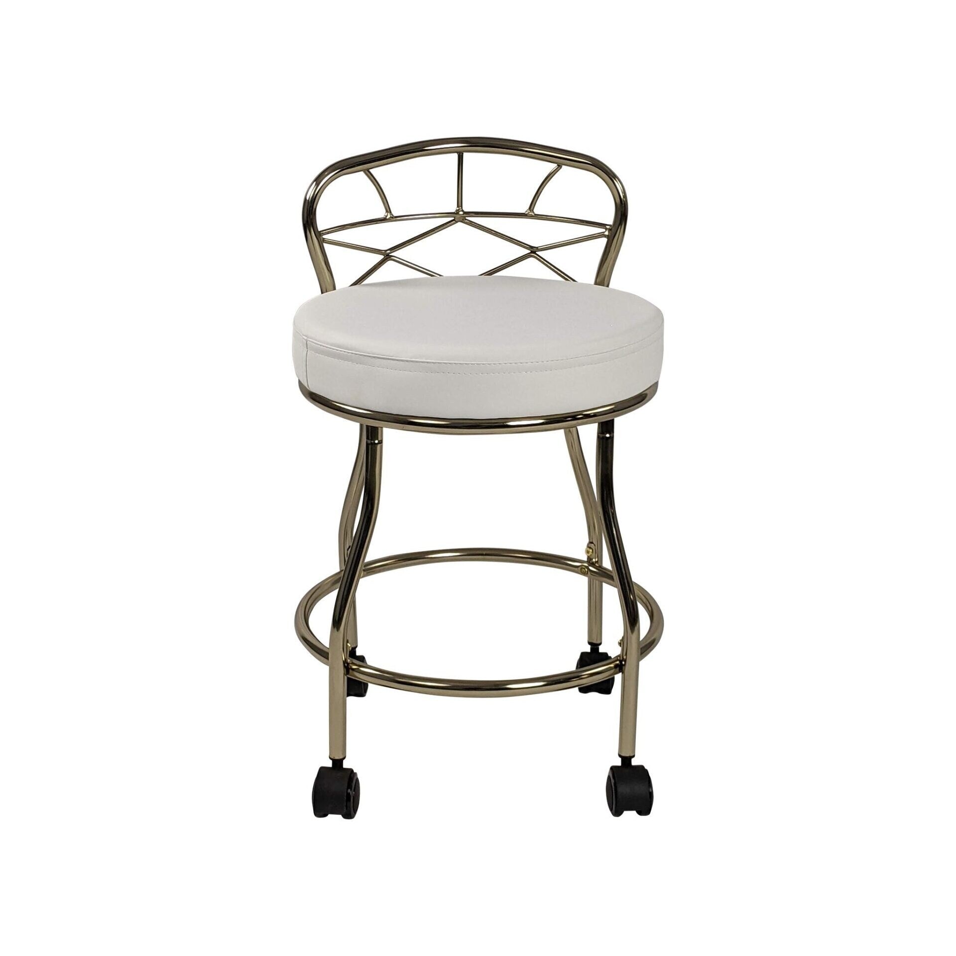 Tabouret de coiffeuse Diana à dossier en X avec roulettes Carolina Living